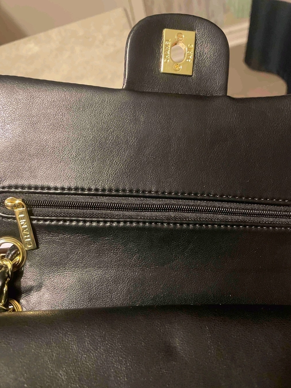 Black Quilted Shoulder Bag with Gold Hardware Luxury Designer Style - Picture 9 of 13